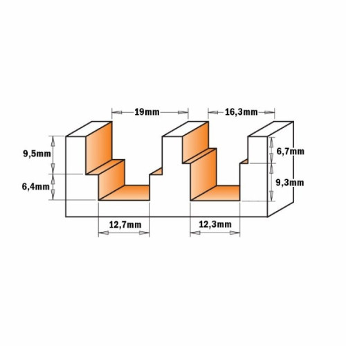 16,3x16x80x8 Ступенчатые фрезы СМТ