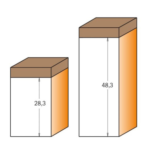 19x28.3x79x12.7 Фреза кінцева пряма пазова зі змінними ножами Z2 СМТ