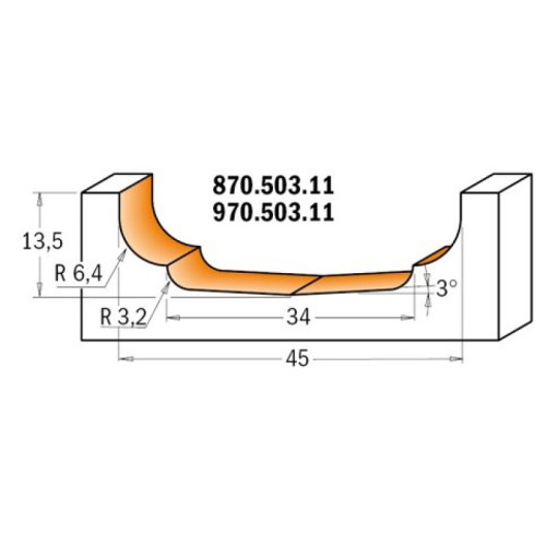 45x34x13.5x3.2-6.4x51.6x12.7 Фрезы для декорирования СМТ