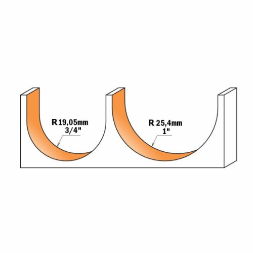 19,05x38,1x31,7x69,8x12,7 Фрезы пазовые с радиусом СМТ