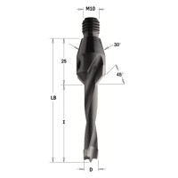 337.080.11 Сверло NP винт. хвост. GZ D = 8 I = 50 LB = 75 S = M10 / 30 ° RH