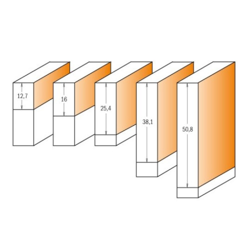 25.4x9.5x68.2x0°x6.35 Фреза концевая прямая пазовая (обгонные) с нижним подшипником СМТ