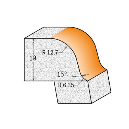 54x25.4x19x77.6x15 ° x12.7 Фрези радіусні для твердих матеріалів. S - Профіль СМТ