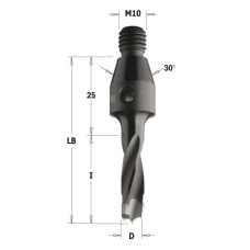 341.100.11 Свердло NP гвинт. хвост. HW D=10 I=30 LB=55 S=M10/30o RH