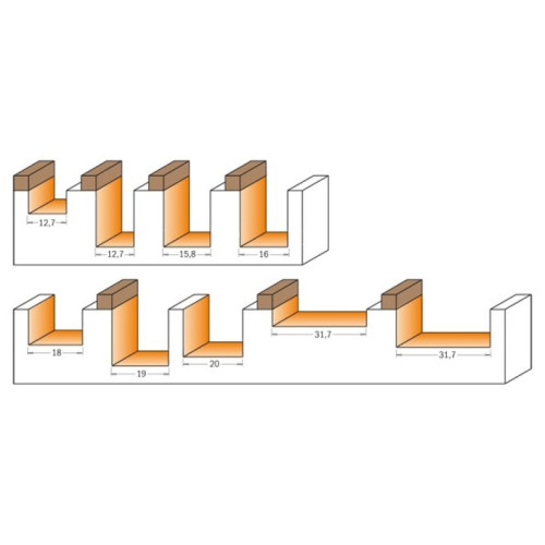 16x19x54x6 Фрезы для выборки паза под петли СМТ
