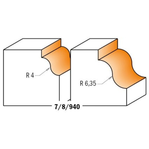 4x28,7x11,5x6,35 Фрези з римським профілем кальовочние з підшипником СМТ