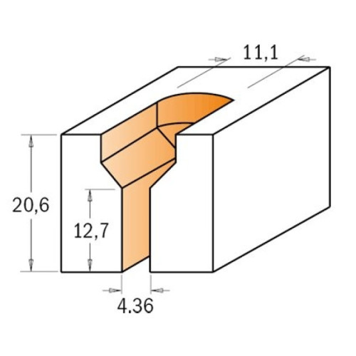 4,36x11,1x12,7x20,6x63,5x12,7 Фрезы под шурупы СМТ