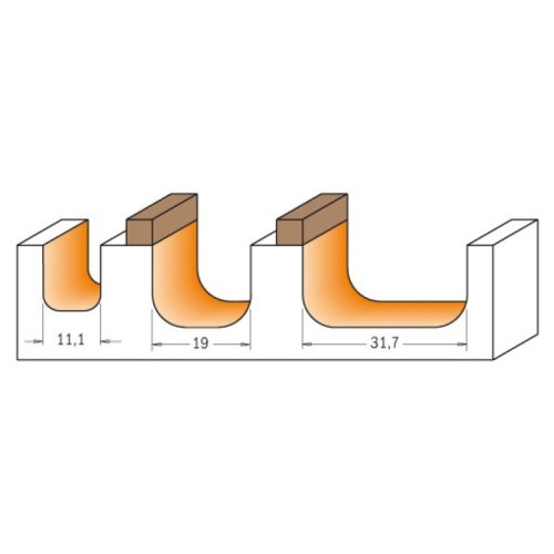 11,1x12,7x3,2x45,5x6,35 Фрези для Жолобов та чаш СМТ