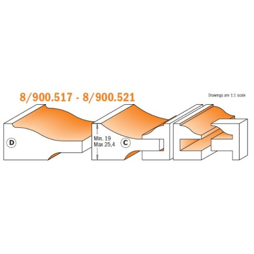 12 Комплект фрез для мебельных дверей СМТ 900.517.11