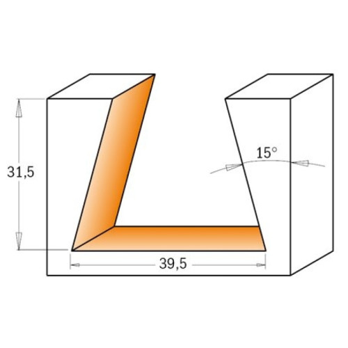 39,5x31,5x65,5x15°xM12x1 Фрезы для соединения «ласточкин хвост» СМТ