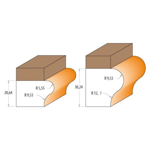 38,1x9,5x12,7x35x85,8x12 Фрезы для подоконников с подшипником СМТ