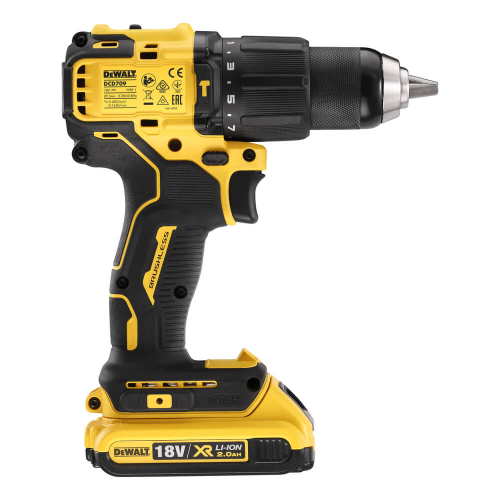Акумуляторний дриль шуруповерт безщітковий ударний Dewalt DCD709D2T