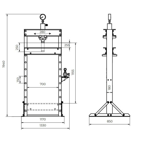 Прес гідравлічний Holzmann wp75eco - 75 т
