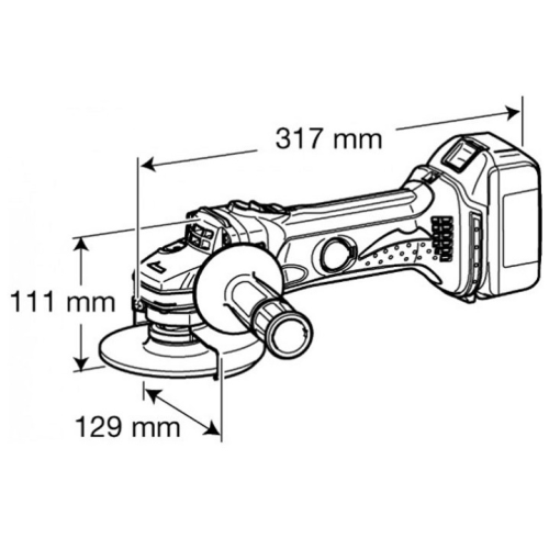 Аккумуляторная угловая шлифмашина Makita BGA 450 RFE
