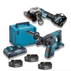 Набор инструментов Makita DLXMUA264 (DHR263Z + BL1830Bx4 +DC18RD + DGA504Z+ кейс Makpac 4)