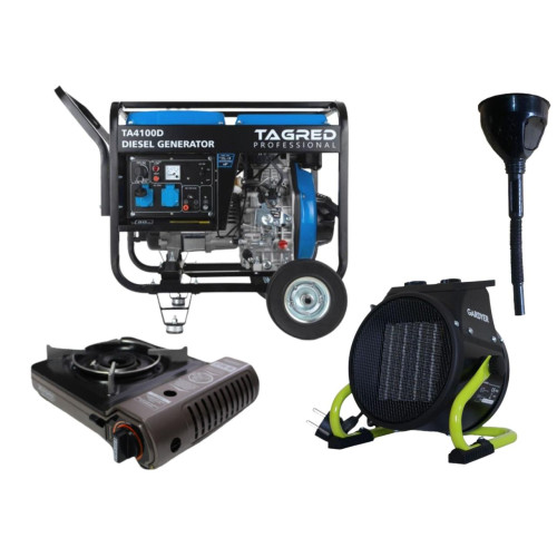 Дизельгенератор для дома Tagred KTA4100D + газовая плитка Orcamp CK-505 3,6 кВт