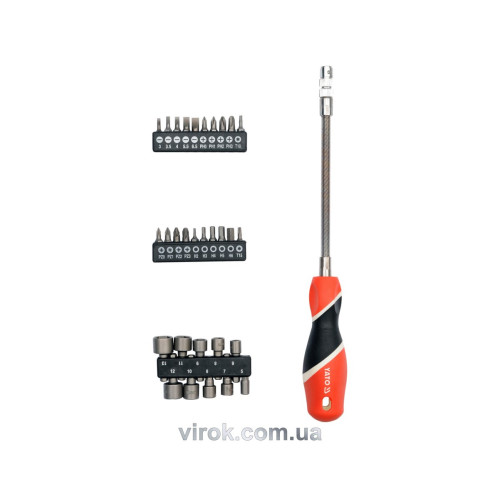 Отвертка гибкая с битами 31пр Yato YT-25972
