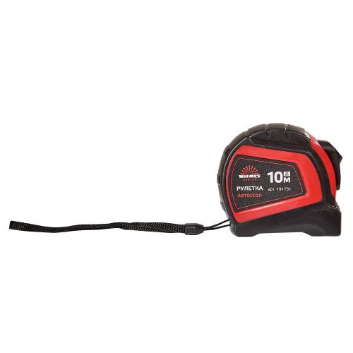 Рулетка 10 м х 25 мм автостоп Vitals Master