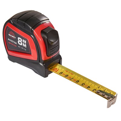 Рулетка 8 м х 25 мм автостоп Vitals Master 181730
