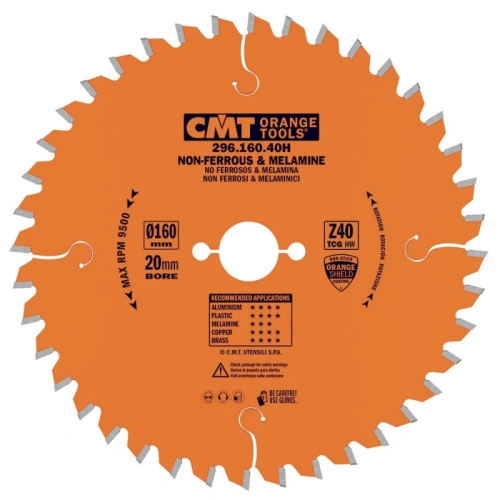 Пильный диск 165x20x2.2x40 - для ламината, пластика, цветных металлов CMT 296.165.40H
