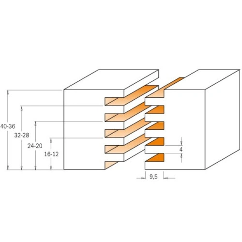 47,6x9,5x97x12-40x12 Фрези для шипових з’єднань СМТ