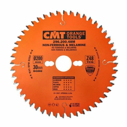 Пильный диск 200x30x2.8x48 - для ламината, пластика, цветных металлов CMT 296.200.48M