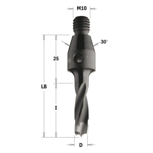 343.080.12 Свердло NP гвинт. хвост. HW D=8 I=50 LB=75 S=M10/30o LH