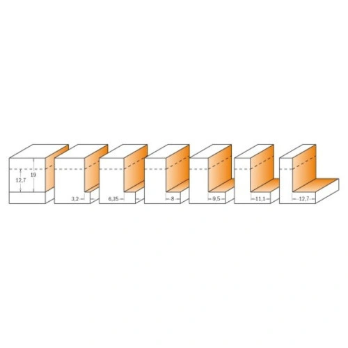 0-12,7x34,9x19x12 Фреза для выборки четверти с набором подшипников СМТ