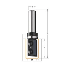 16x35x80x8 Фреза концевая прямая пазовая со сменными ножами Z2 СМТ