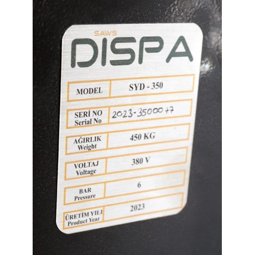 Дисковая отрезная пила по металлу (торцевая) Dispa makina s-yd 350 - 2200 вт, 380 в