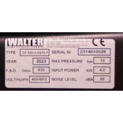 Компрессор поршневой 220 вольт Walter gk 630-4