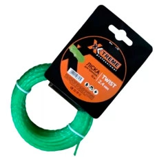 Леска для мотокосы X-TREME 2,4 мм х 15 м, зеленая
