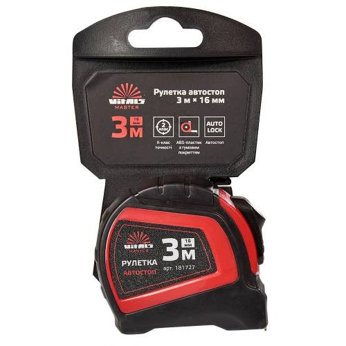 Рулетка 3 м х 16 мм автостоп Vitals Master